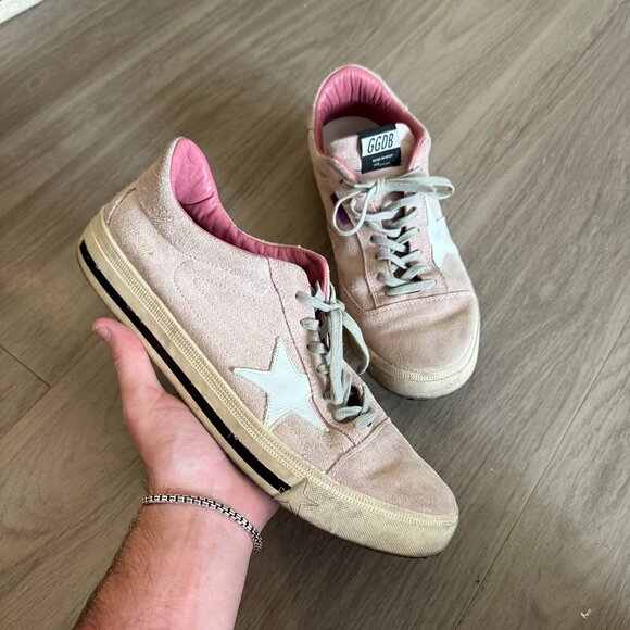 Men's Golden Goose Grindstar Sneakers In Pink Size 45 Color Pink - Picture 1 of 7